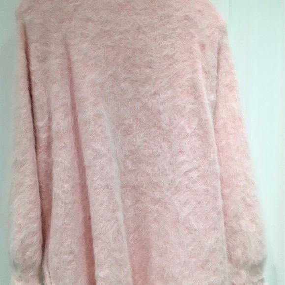 Lee Sands Pink Rabbit Angora Hair Sweater 1X - Picture 2 of 8